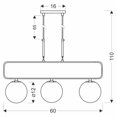 Moderní závěsné světlo nad jídelní stůl JOVE - 3xG9, 20W, mosazné / bílé