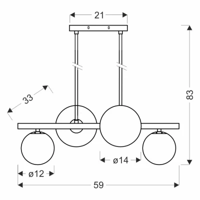 Závěsné osvětlení nad jídelní stůl KAMA - 4xG9, 28W, černé / bílé
