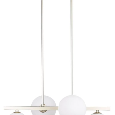 Závěsné osvětlení nad jídelní stůl KAMA - 4xG9, 28W, mosazné / bílé