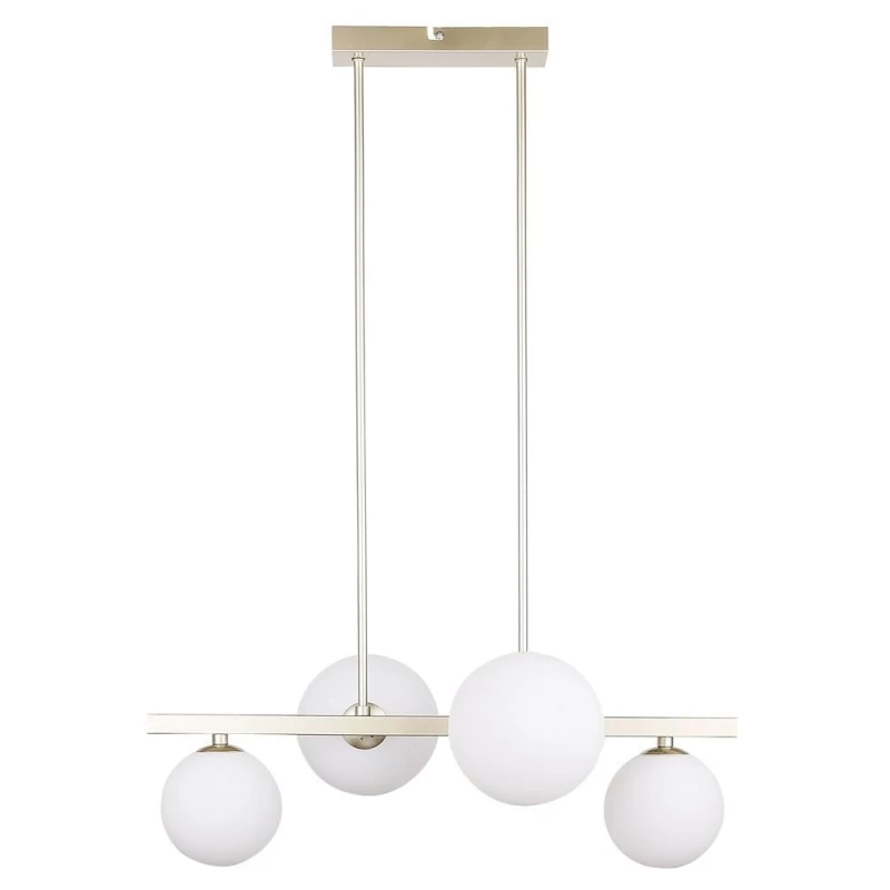 Závěsné osvětlení nad jídelní stůl KAMA - 4xG9, 28W, mosazné / bílé