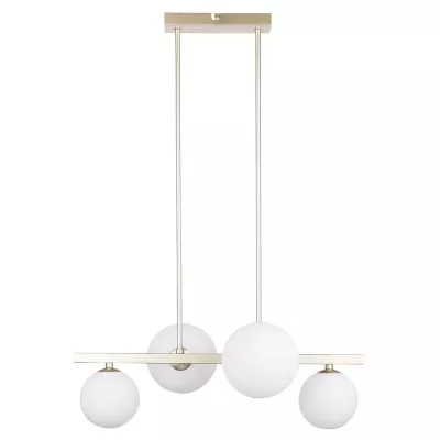 Závěsné osvětlení nad jídelní stůl KAMA - 4xG9, 28W, mosazné / bílé