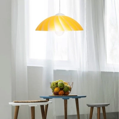 Moderní závěsné osvětlení KAMILA - 1xE27, 60W, bílé / žluté