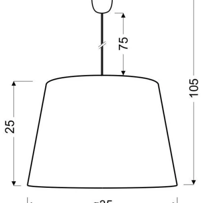 Závěsné osvětlení KAREN - 1xE27, 60W, bílé / tmavé béžové
