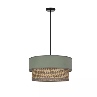 Závěsné textilní svítidlo KARRARA - 1xE27, 60W, černé / šedé / béžové