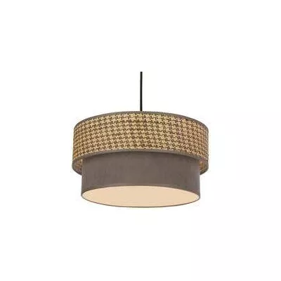 Závěsné textilní svítidlo KARRARA - 1xE27, 60W, černé / šedé / béžové