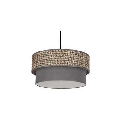 Závěsné textilní svítidlo KARRARA - 1xE27, 60W, černé / šedé / béžové
