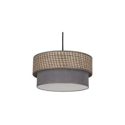 Závěsné textilní svítidlo KARRARA - 1xE27, 60W, černé / šedé / béžové