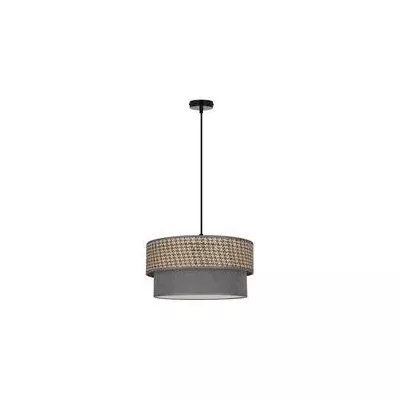 Závěsné textilní svítidlo KARRARA - 1xE27, 60W, černé / šedé / béžové
