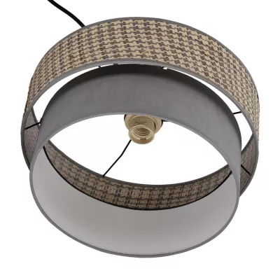 Závěsné textilní svítidlo KARRARA - 1xE27, 60W, černé / šedé / béžové