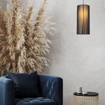 Závěsné kulaté osvětlení KIOTO - 1xE27, 40W, 18cm, černé