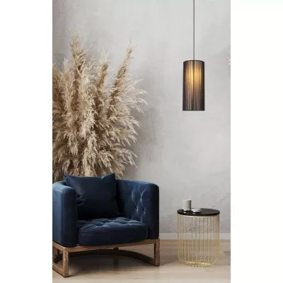 Závěsné kulaté osvětlení KIOTO - 1xE27, 40W, 18cm, černé