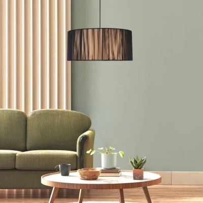 Závěsné kulaté osvětlení KIOTO - 3xE27, 40W, 45cm, černé