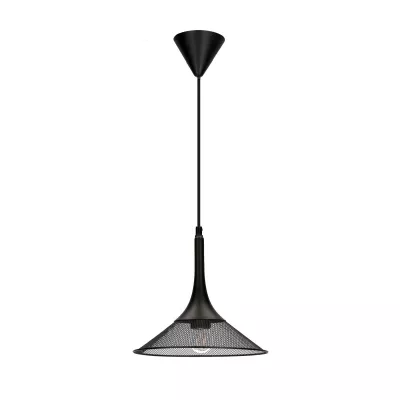 Závěsné industriální osvětlení KIRUNA S - 1xE27, 40W, 25cm, kulaté, černé