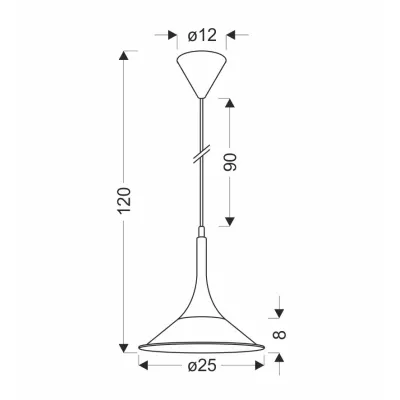 Závěsné industriální osvětlení KIRUNA S - 1xE27, 40W, 25cm, kulaté, černé