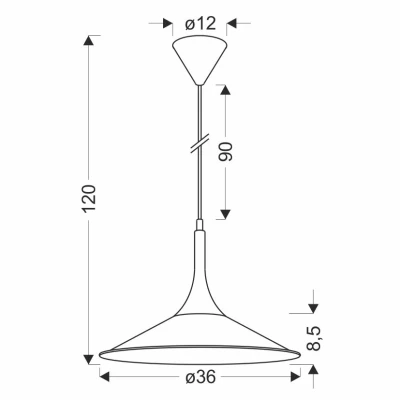 Závěsné industriální osvětlení KIRUNA M - 1xE27, 40W, 36cm, kulaté, černé