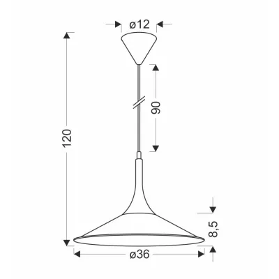 Závěsné industriální osvětlení KIRUNA M - 1xE27, 40W, 36cm, kulaté, černé