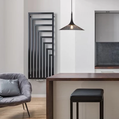 Závěsné industriální osvětlení KIRUNA M - 1xE27, 40W, 36cm, kulaté, černé