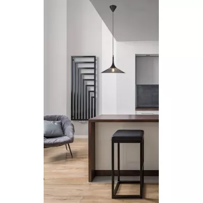 Závěsné industriální osvětlení KIRUNA M - 1xE27, 40W, 36cm, kulaté, černé