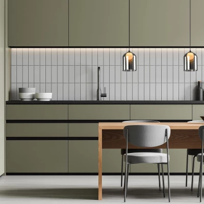 Moderní závěsné svítidlo KLEA - 1xG9, 15W, černé / kouřové sklo