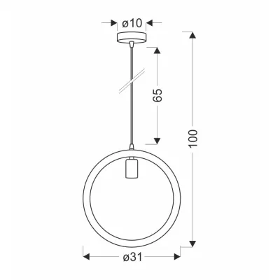 Závěsné osvětlení KOLO - 1xE27, 40W, černé / béžové