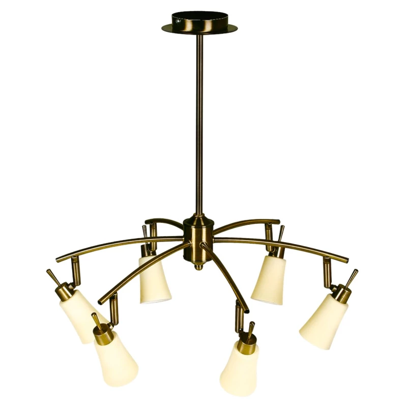 Závěsné bodové osvětlení KROTON - 6xG9, 40W, patina / krémové