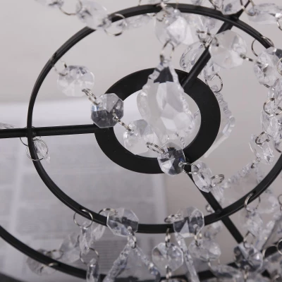 Moderní závěsný lustr LEDA - 1xE27, 60W, černý / čirý