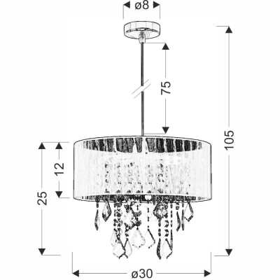 Moderní závěsný lustr LEDA - 1xE27, 60W, černý / čirý