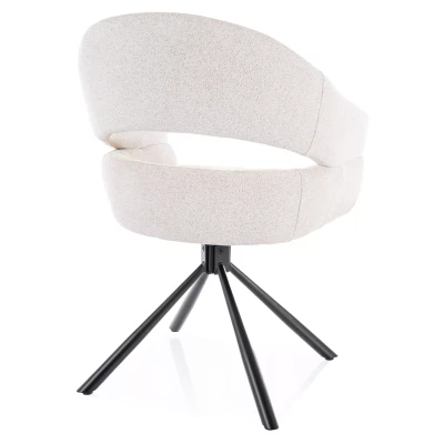 Otočná jídelní židle ALITA - béžová / černá