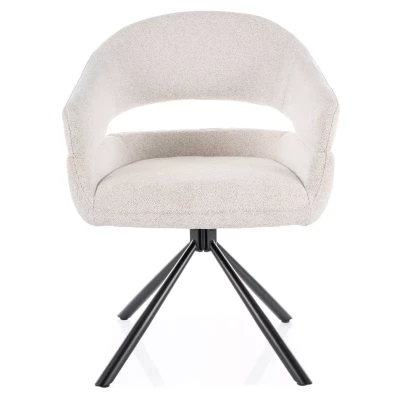 Otočná jídelní židle ALITA - béžová / černá