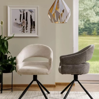 Otočná jídelní židle ALITA - béžová / černá