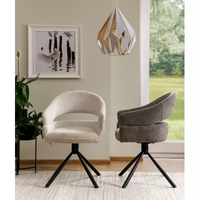 Otočná jídelní židle ALITA - béžová / černá