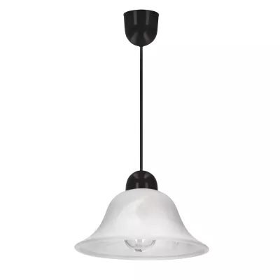 Závěsné moderní osvětlení LENIS - 1xE27, 60W, černé / bílé