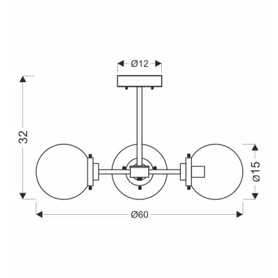 Industriální závěsné osvětlení LENS - 3xE14, 40W, patina / černá