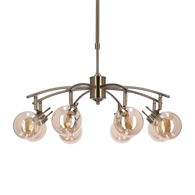 Závěsné bodové svítidlo LENTINI - 8xG9, 40W, patina / jantarové