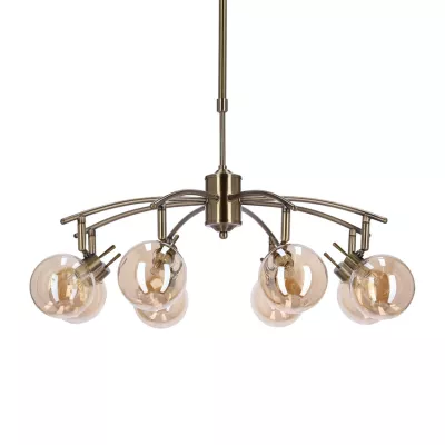 Závěsné bodové svítidlo LENTINI - 8xG9, 40W, patina / jantarové