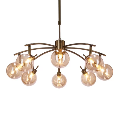 Závěsné bodové svítidlo LENTINI - 8xG9, 40W, patina / jantarové