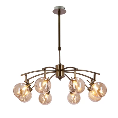 Závěsné bodové svítidlo LENTINI - 8xG9, 40W, patina / jantarové