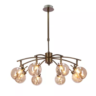 Závěsné bodové svítidlo LENTINI - 8xG9, 40W, patina / jantarové