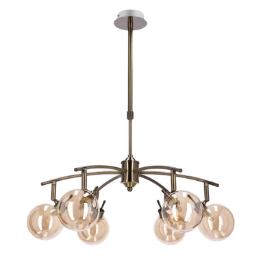 Závěsné bodové svítidlo LENTINI - 6xG9, 40W, patina / jantarové