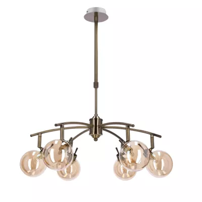 Závěsné bodové svítidlo LENTINI - 6xG9, 40W, patina / jantarové