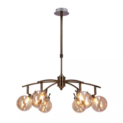 Závěsné bodové svítidlo LENTINI - 6xG9, 40W, patina / jantarové