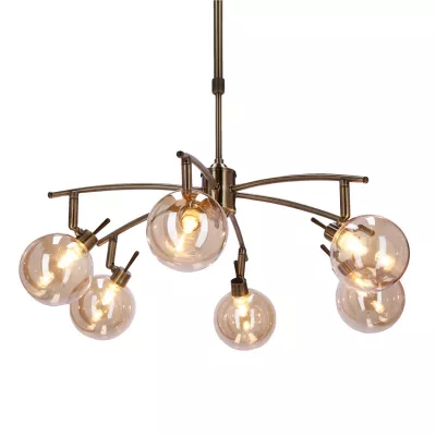 Závěsné bodové svítidlo LENTINI - 6xG9, 40W, patina / jantarové