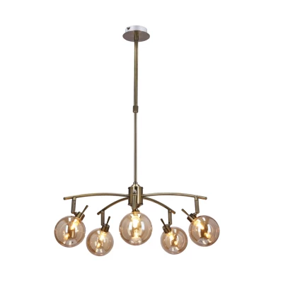 Závěsné bodové svítidlo LENTINI - 5xG9, 40W, patina / jantarové