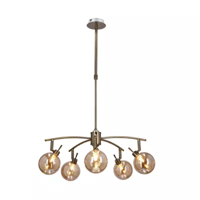 Závěsné bodové svítidlo LENTINI - 5xG9, 40W, patina / jantarové