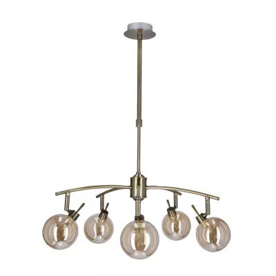 Závěsné bodové svítidlo LENTINI - 5xG9, 40W, patina / jantarové