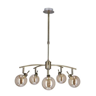 Závěsné bodové svítidlo LENTINI - 5xG9, 40W, patina / jantarové