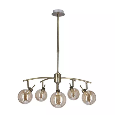 Závěsné bodové svítidlo LENTINI - 5xG9, 40W, patina / jantarové