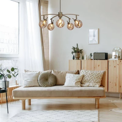 Závěsné bodové svítidlo LENTINI - 5xG9, 40W, patina / jantarové