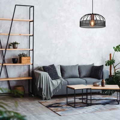 Loftové závěsné světlo LEVI - 1xE27, 40W, černé