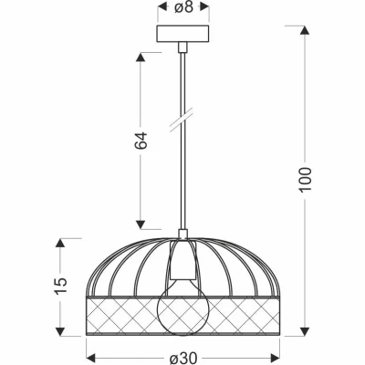 Loftové závěsné světlo LEVI - 1xE27, 40W, černé